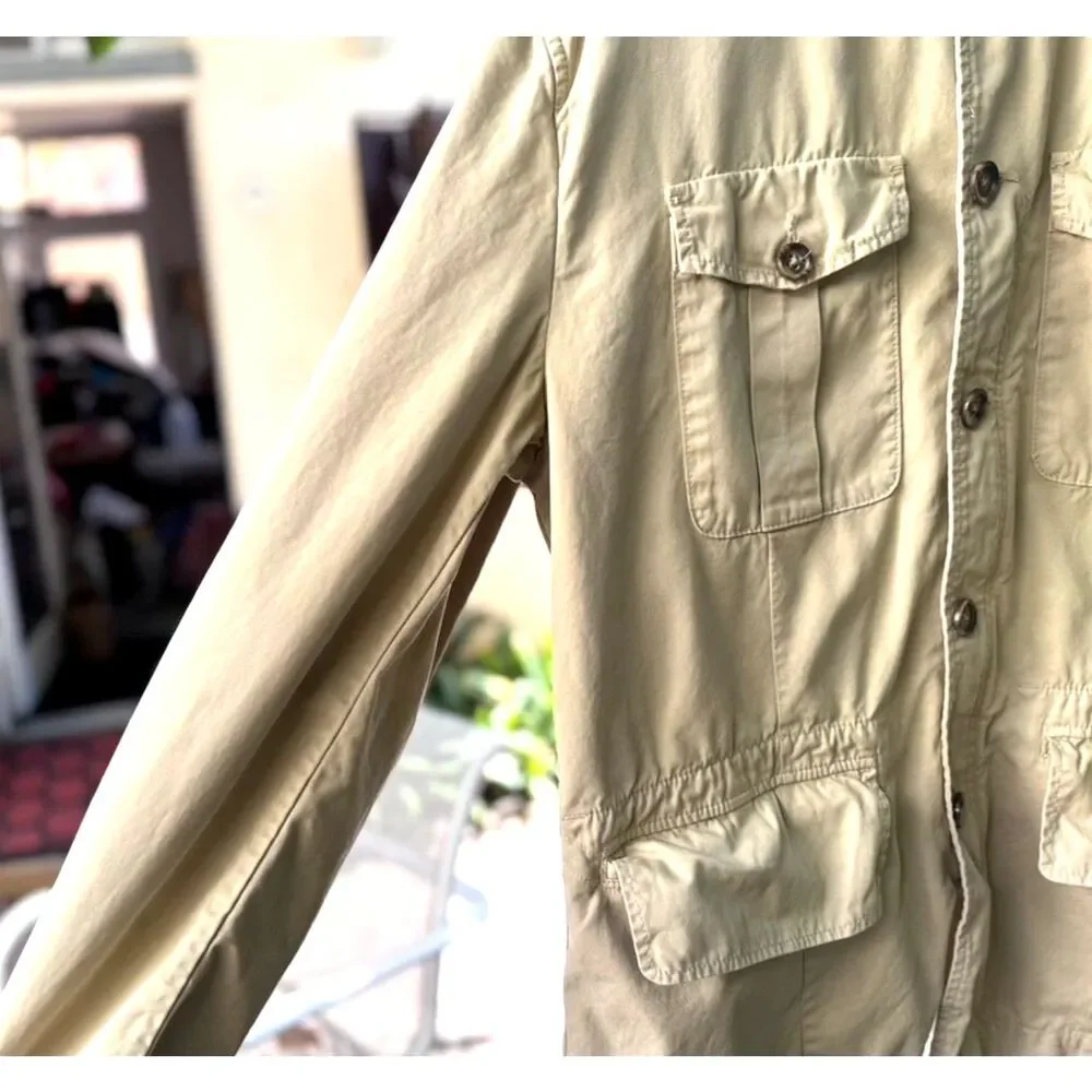 VTG Banana Republic Heritage Safari Cotton Khaki Chore Bush Jacket Size XL 2006